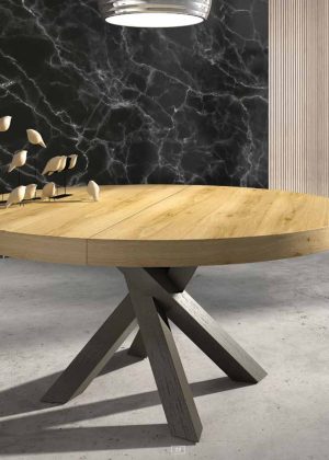 Mesa Trévelez Redonda con Tapa Madera.